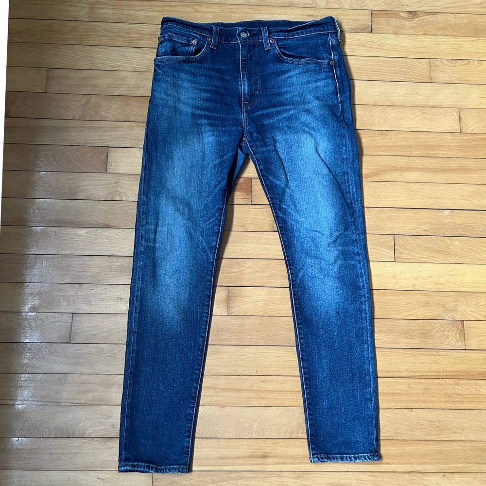 Levis Premium 512 Slim Taper Jeans Mens 34x32 Dark Wash Blue Denim 28833-0654